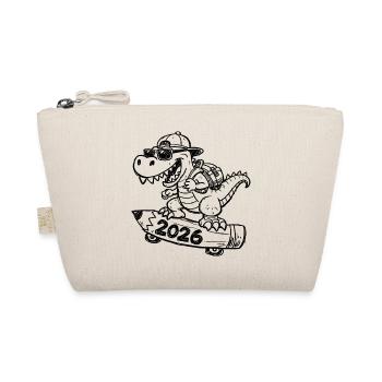School Child 2026 School Year Back to School Dino T-Rex - Organic Pouch - nature - Front