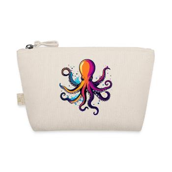 Bunter Oktopus Neon Tintentraum - Bio-Täschchen - Natur - Vorne