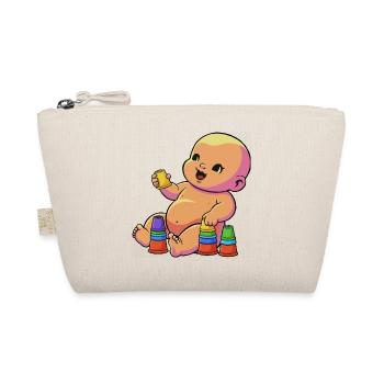 Colorful Baby with Cups - Organic Pouch - nature - Front
