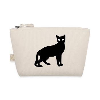 schwarze Katze Silhouette Geschenk Katzenliebhaber - Bio-Täschchen - Natur - Vorne