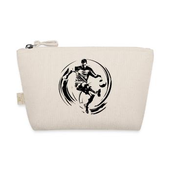 Fussballer Fussball Spieler Mann Silhouette - Bio-Täschchen - Natur - Vorne