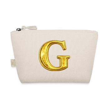 Gold G Motif – Metallic Letter - Organic Pouch - nature - Front