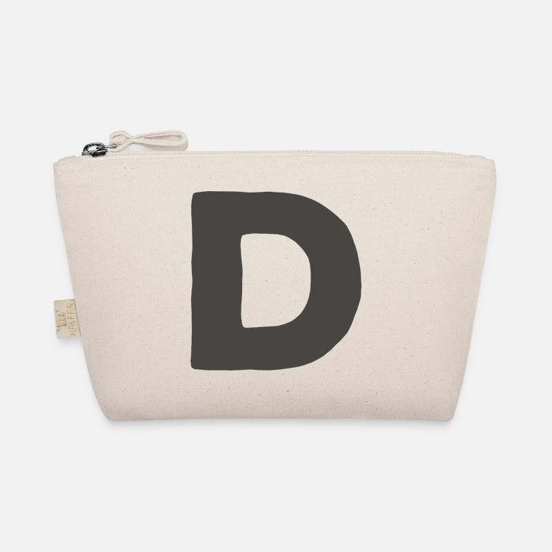 Minimalbuchstabe D Fett Monogramm-Typografie Bio-Täschchen