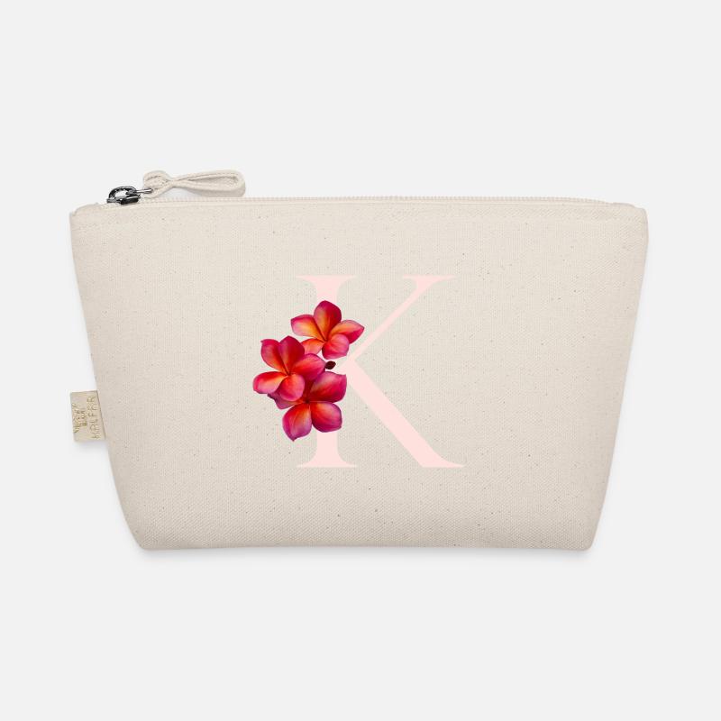 K Monogram Flower Edge Organic Pouch