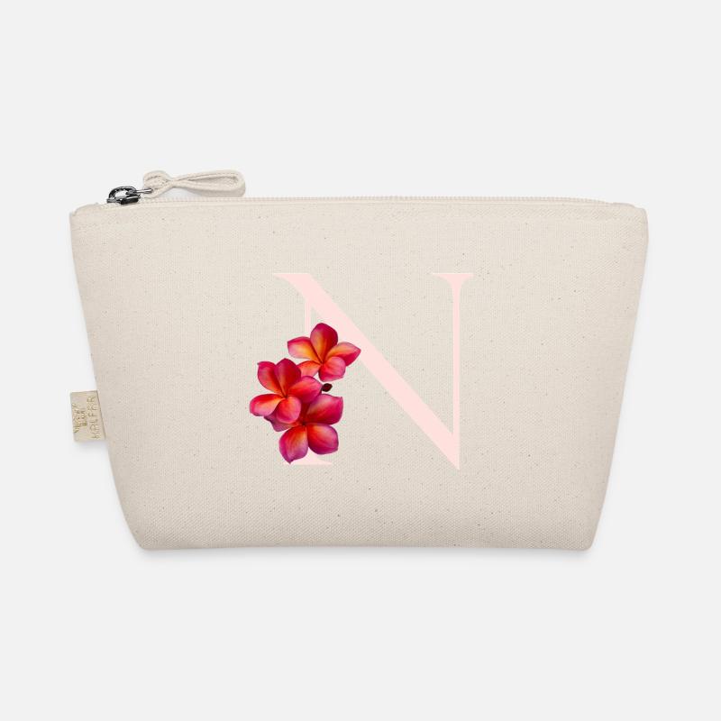 N Floral Monogram Organic Pouch