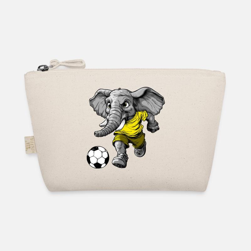 Elefant Fussball - Bio-Täschchen - Natur