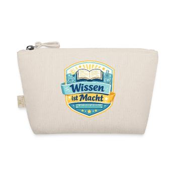 Wissen ist Macht Badge - Bio-Täschchen - Natur - Vorne