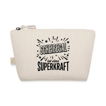 Scheissegal Superkraft - Lustiger Spruch Slogan - Bio-Täschchen - Natur - Vorne