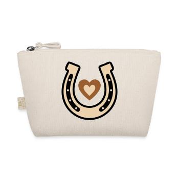 Horseshoe Heart Lucky Charm Riding - Organic Pouch - nature - Front
