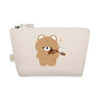 Bear Violinist Charme - Bio-Täschchen - Natur - Vorne