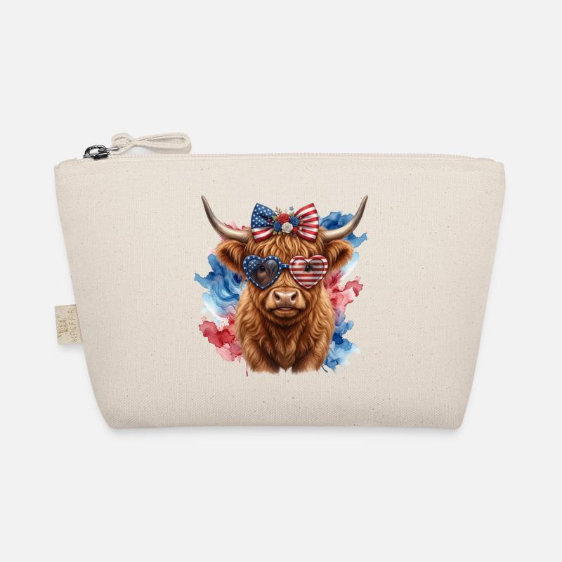 Highland Cow mit Herzbrille Bio-Täschchen