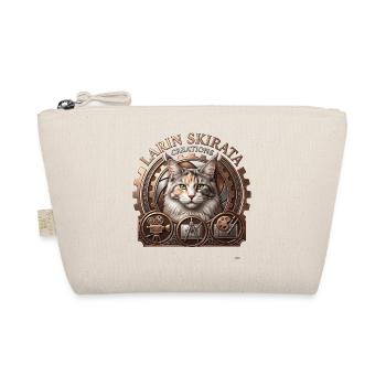 Steampunk Cat Portrait with Gears - Organic Pouch - nature - Front