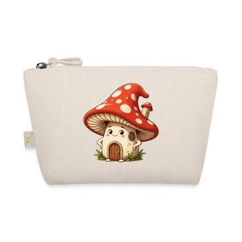 Red Cap House Mushroom Design - Organic Pouch - nature - Front