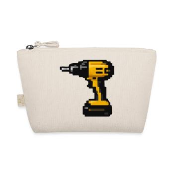 Pixel-Bohrer Retro-Werkzeug-Design - Bio-Täschchen - Natur - Vorne