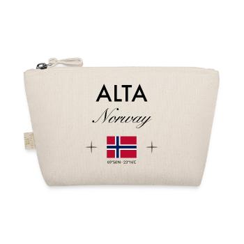 Alta Norway Coordinates Travel Souvenir - Organic Pouch - nature - Front