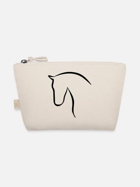Pferd elegante Silhouette Pferdekopf - Bio-Täschchen - Natur