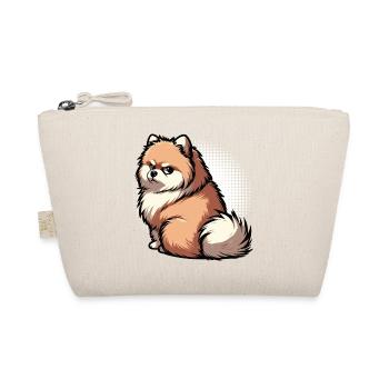 Pomeranian Pomeranian Pomeranian Spitz Dog Miniature Spitz Holder - Organic Pouch - nature - Front
