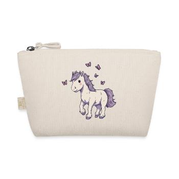 Cute Pony with Butterflies - Organic Pouch - nature - Front