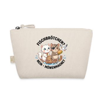 Katzen Fischbrötchen Möwenmagnet - Bio-Täschchen - Natur - Vorne