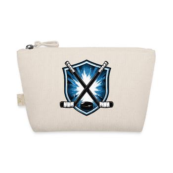 Hockey Shield mit gekreuzten Schlägern - Bio-Täschchen - Natur - Vorne