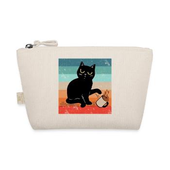  Vintage Kaffeekatze, Küchenkatze, lustige Meme - Bio-Täschchen - Natur - Vorne