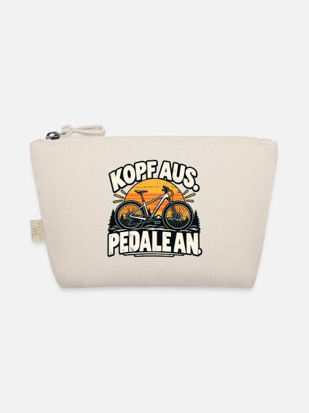 Kopf aus. Pedale an Biker Geschenk - Bio-Täschchen - Natur