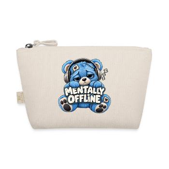 Mentally Offline Plüschbär - Bio-Täschchen - Natur - Vorne
