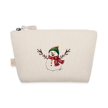 Winterlicher Schneemann mit bunter Mütze - Bio-Täschchen - Natur - Vorne