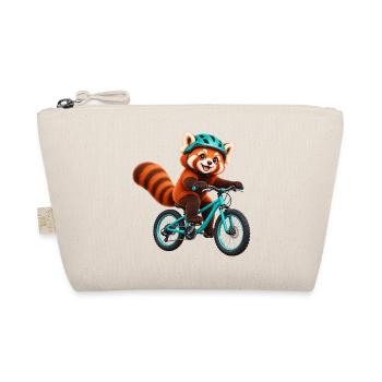 Radfahren mit Red Panda auf türkisfarbenem Fahrrad - Bio-Täschchen - Natur - Vorne