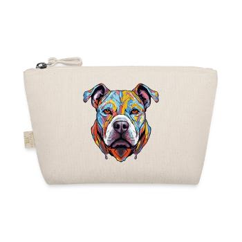 Hund Kopf Geometrisch Farbenfroh - Bio-Täschchen - Natur - Vorne