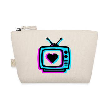 Neon Herz TV Retro - Bio-Täschchen - Natur - Vorne