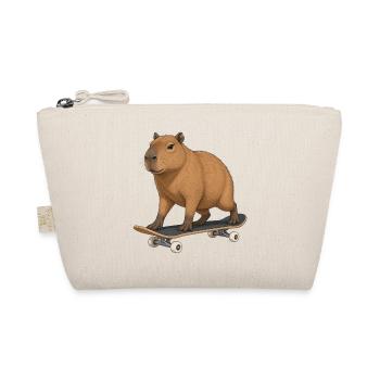 Capybara auf Skateboard - Bio-Täschchen - Natur - Vorne