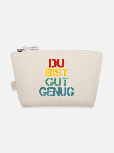 Du Bist Gut Genug Retro Bunt - Bio-Täschchen - Natur