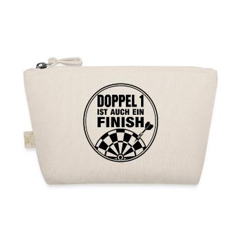 Doppel 1 ist auch ein Finish Darts Spruch Humor - Bio-Täschchen - Natur - Vorne