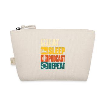Eat Sleep Podcast Repeat Retro Design - Bio-Täschchen - Natur - Vorne