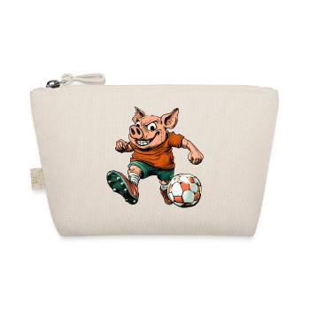 Schweine Fussball - Bio-Täschchen - Natur - Vorne