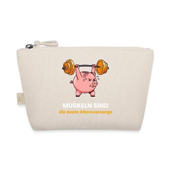 MuskelSchwein: Fitness Spruch Altersvorsorge - Bio-Täschchen - Natur - Vorne