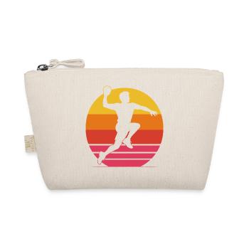 Handballer Sprungwurf – 70er 80er Retro Look - Bio-Täschchen - Natur - Vorne
