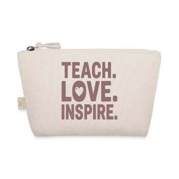 Teach Love Inspire Heart Typo Design - Bio-Täschchen - Natur - Vorne