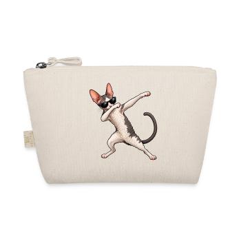 Dabbing Cornish Rex – Coole Lockenkatze - Bio-Täschchen - Natur - Vorne