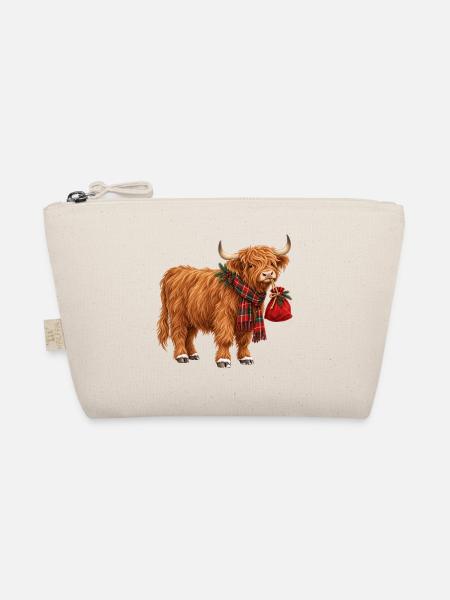Hochlandrind Weihnachten Highland Cow Geschenk - Bio-Täschchen - Natur
