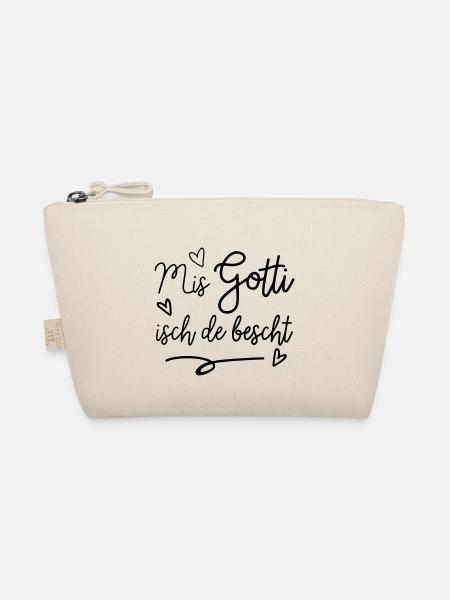 Schweizer Götti Gotti Baby Geburt Spruch Pate - Bio-Täschchen - Natur
