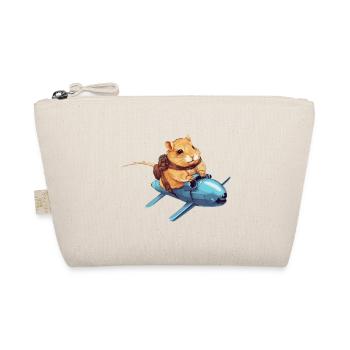 Hamster on Rocket - Funny Space Design - Organic Pouch - nature - Front