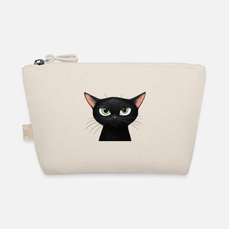 Schwarze Katze - Bio-Täschchen - Natur