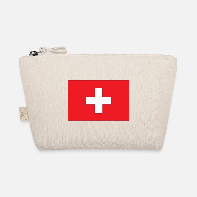 Minimalistische Schweizer Flagge - Bio-Täschchen - Natur