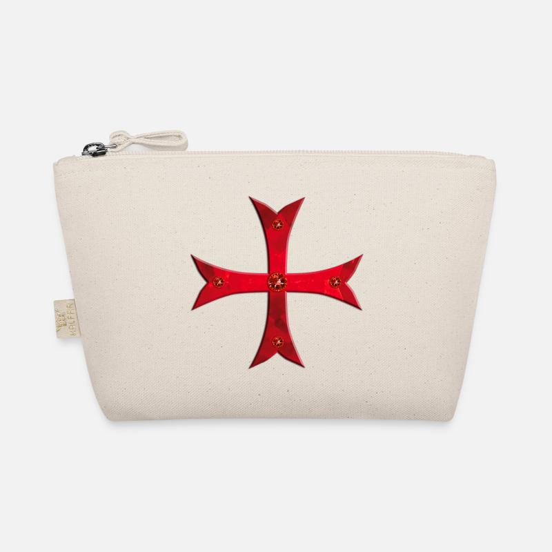 Templar cross red rubies Organic Pouch