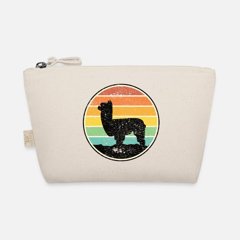 Alpaca silhouette before sunset Organic Pouch