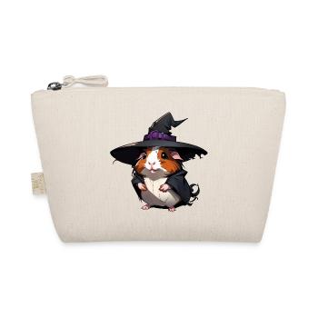 Niedliches Halloween Meerschweinchen mit Hexenhut. - Bio-Täschchen - Natur - Vorne