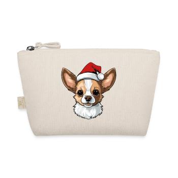 Portrait de Noël tête de chien chihuahua - Trousse biologique - nature - Devant