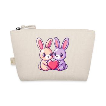 Bunny Couple In Love Easter Valentine's Day - Organic Pouch - nature - Front